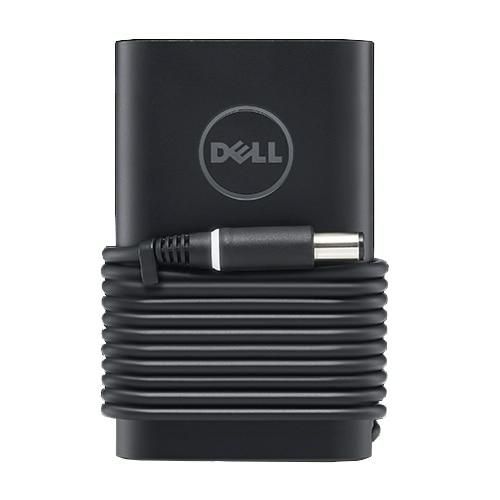 Dell 65W AC adapter with 19.5V output, 3.34A current, 7.4mm x 5.0mm connector, compatible with Dell Latitude laptops.