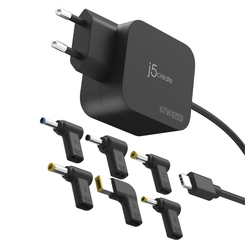 J5 67W Gan Pd Usb-C Mini Charger With 6 Types Of Dc Connector