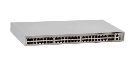 Arista 7010T, 48x RJ45 (10/100/1000), 4 x SFP+ (1/10GbE) switch, front to rear air, 2x AC