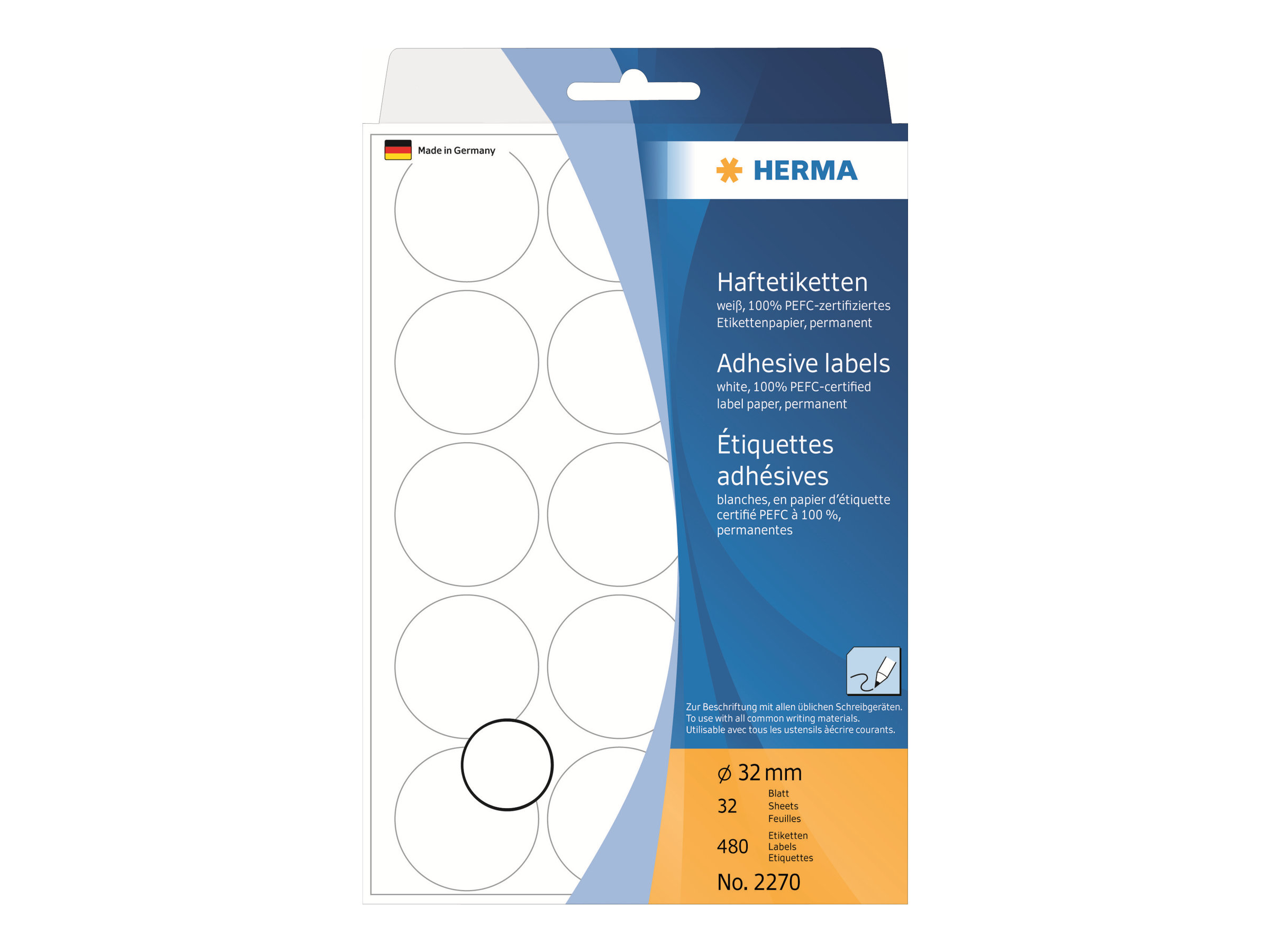 HERMA Etiketter 32 mm rund 480etikette(r) 2270