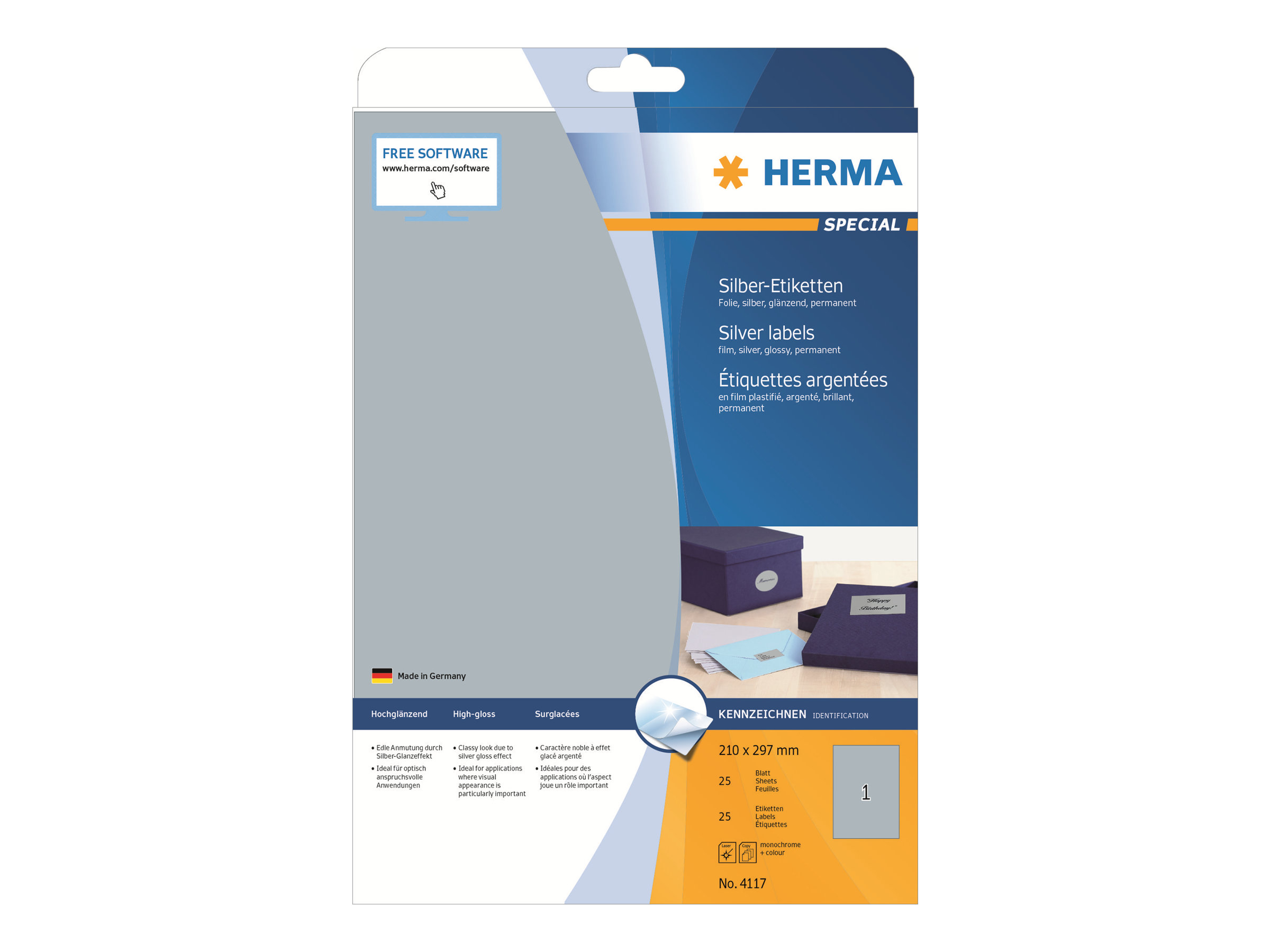 HERMA Special Film labels A4 (210 x 297 mm) 25 label(s)