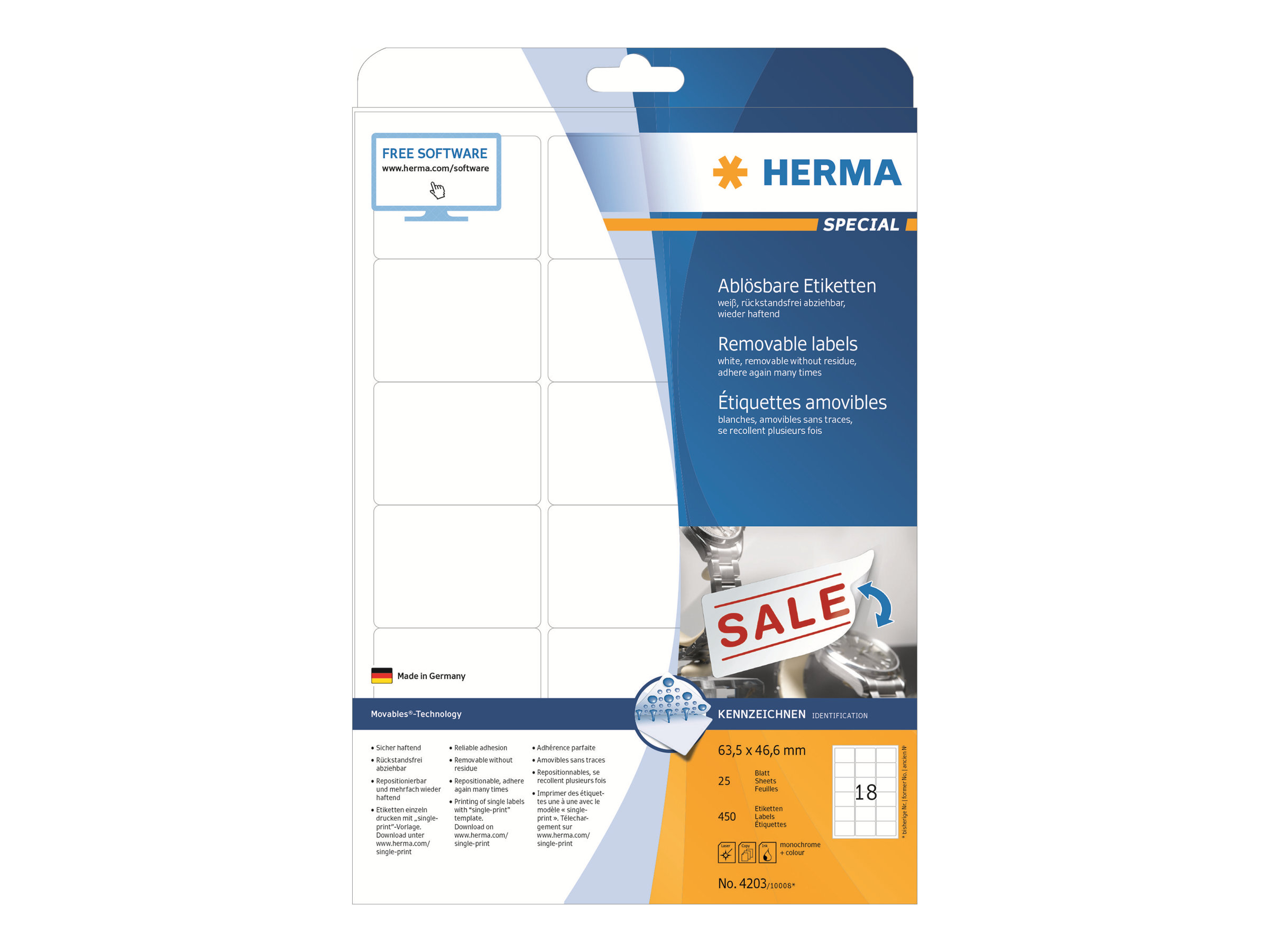 HERMA Special Etiketter 63.5 x 46.6 mm 450etikette(r)