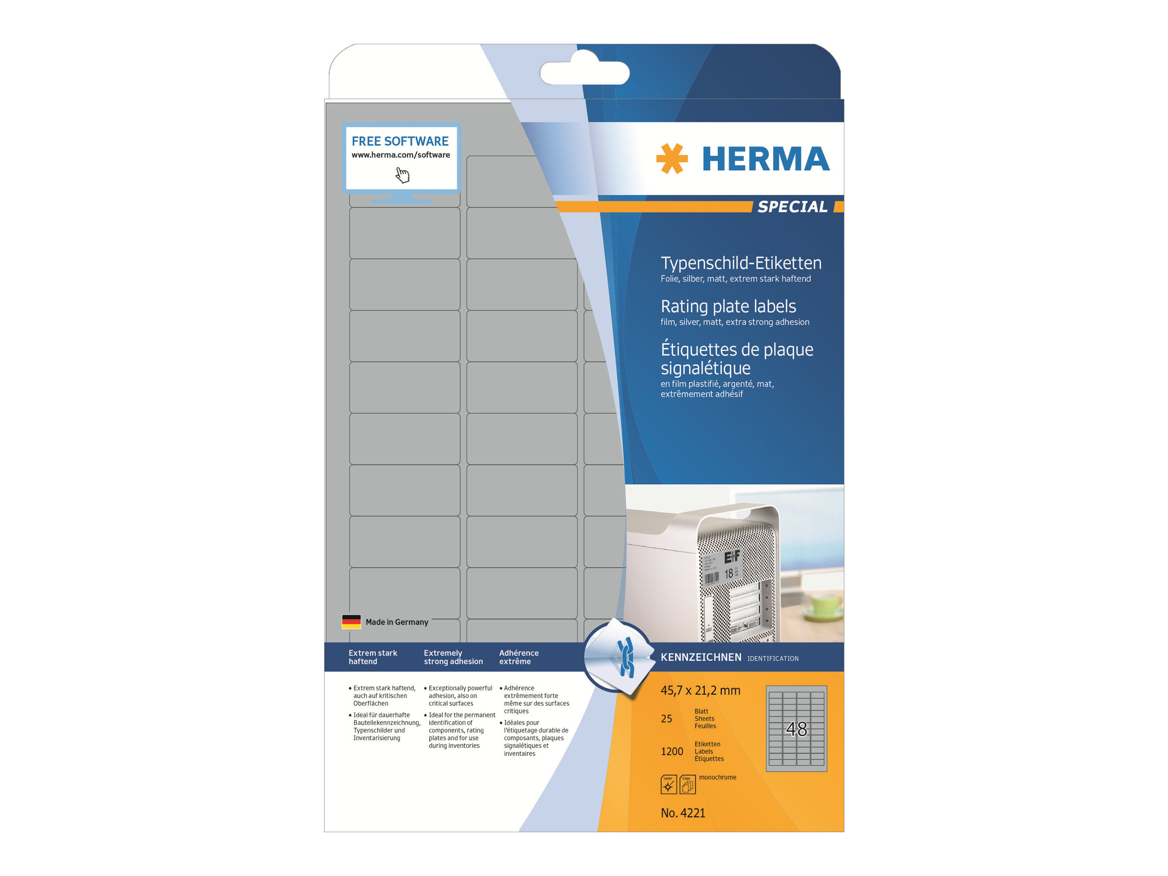 HERMA Special Film labels 45.7 x 21.2 mm 1200 label(s)