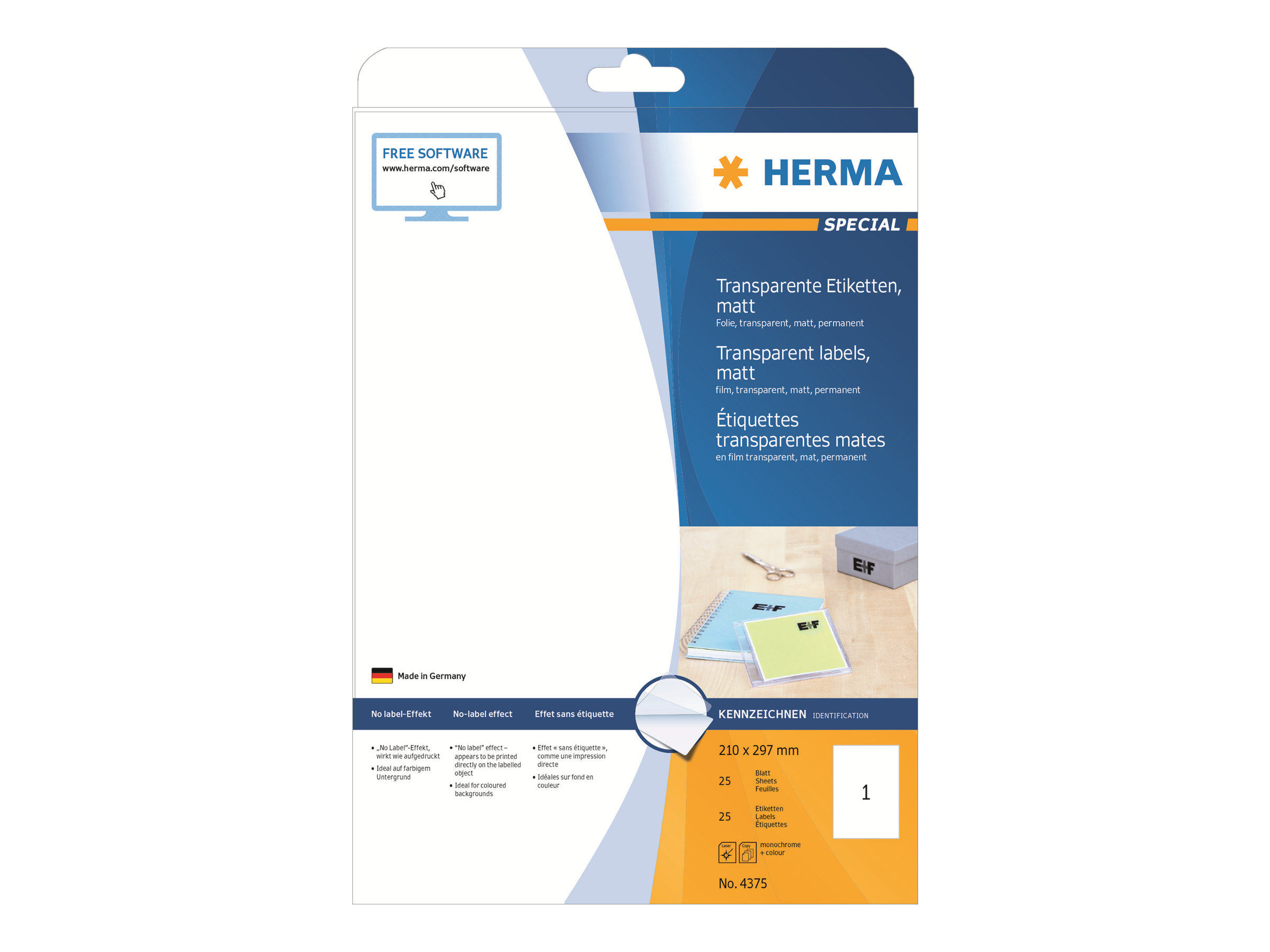 HERMA Special Film labels A4 (210 x 297 mm) 25 label(s)