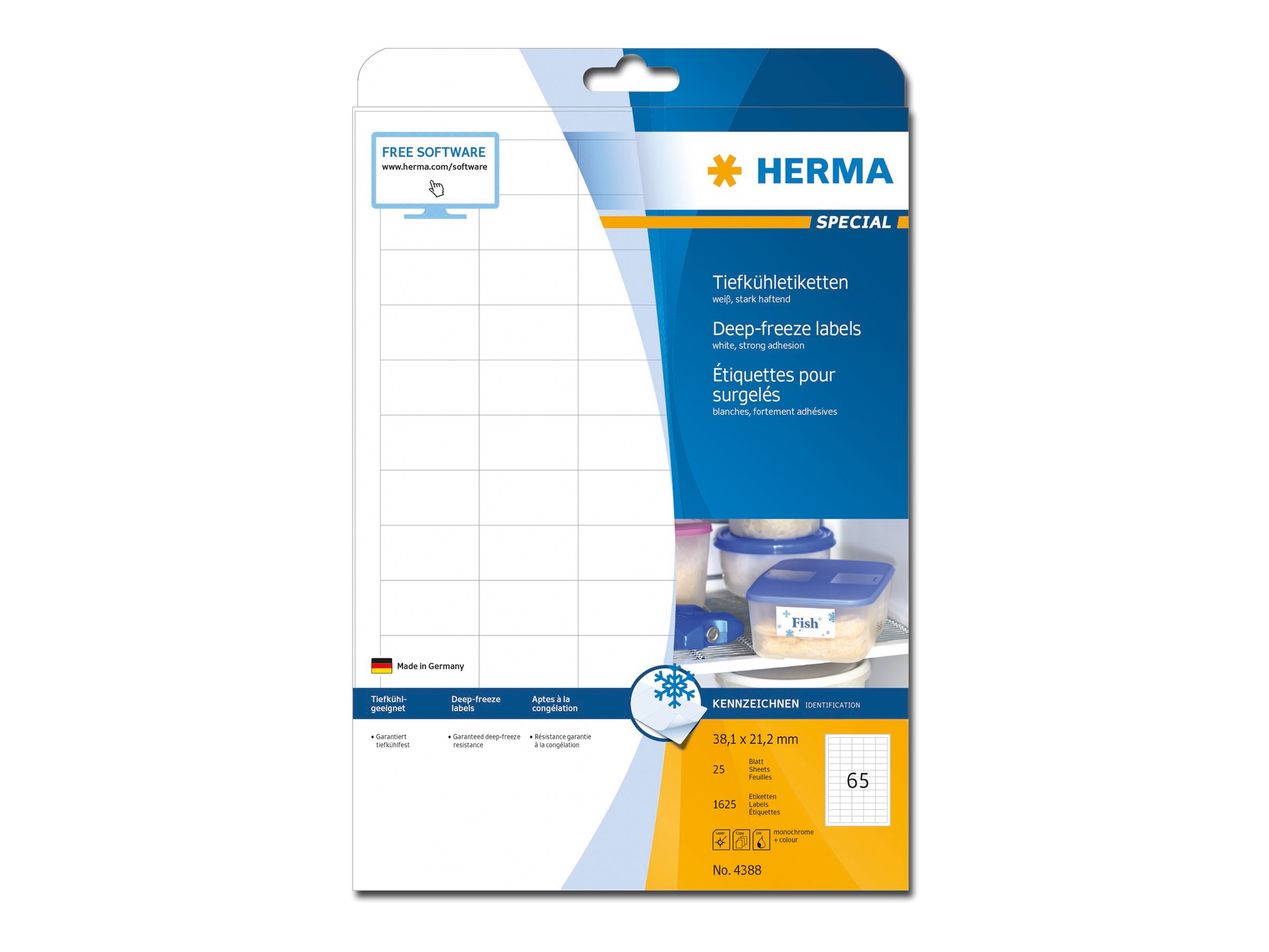 HERMA Special Permanent self-adhesive matte deep frost paper labels 38.1 x 21.2 mm 1625 label(s)