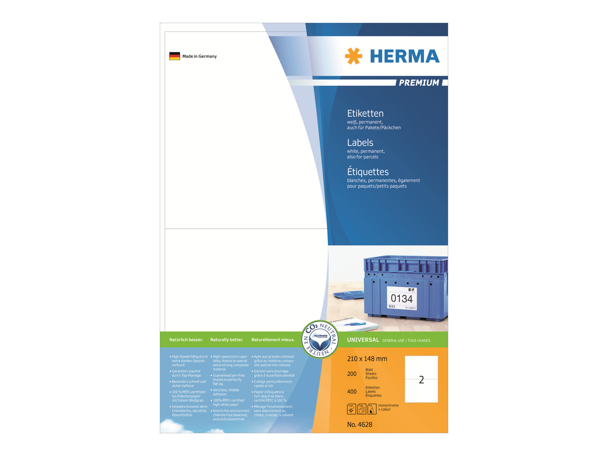 HERMA Premium Laminerede etiketter A5 (148 x 210 mm) 400etikette(r)
