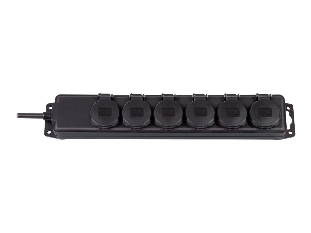 brennenstuhl Extension socket IP44 6-way black 2m H07RN-F 3G1.5 Socket 6-way Black 2m