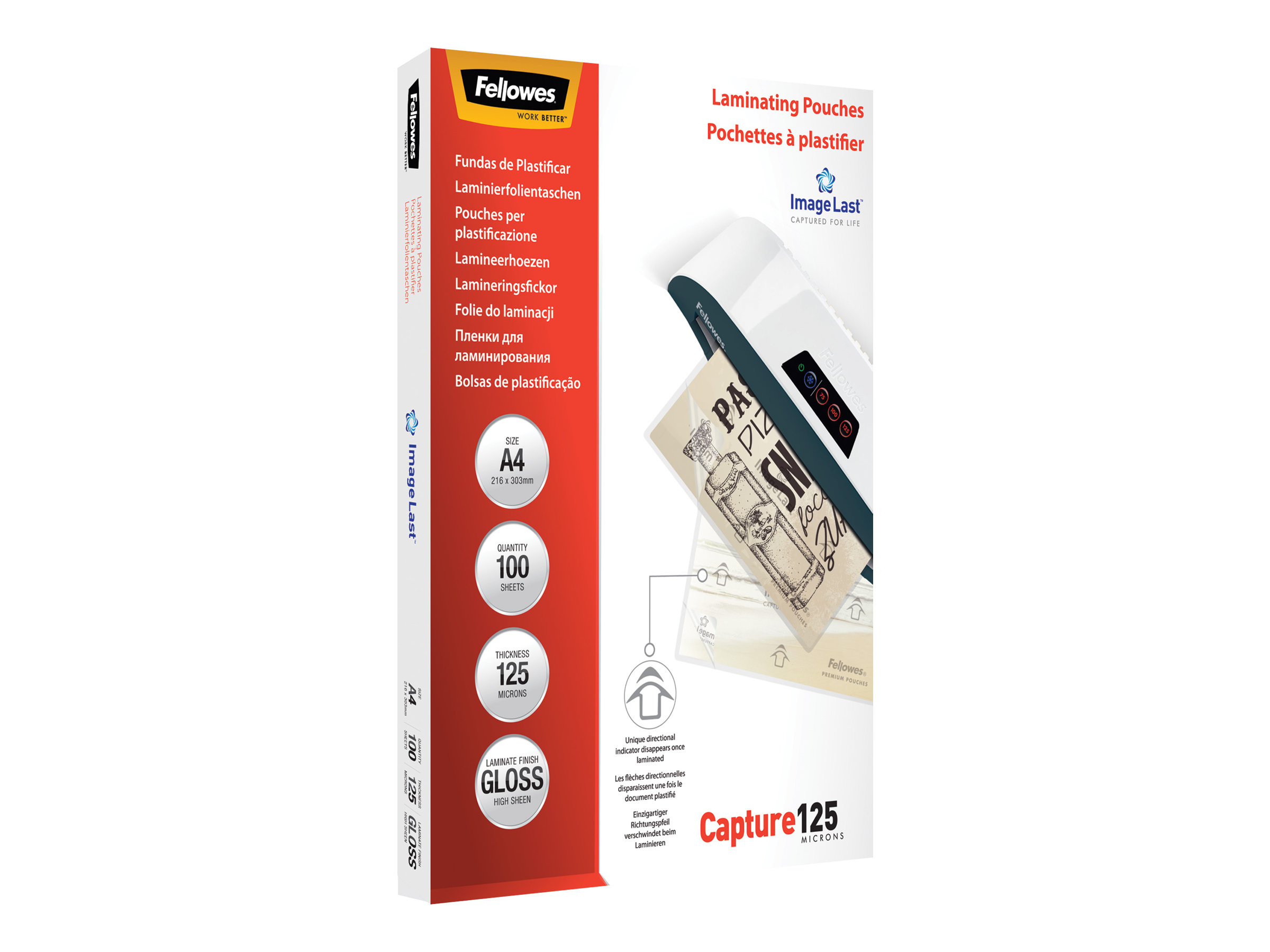 Fellowes Laminating Pouches Capture 125 micron Laminerings poser A4 (210 x 297 mm)