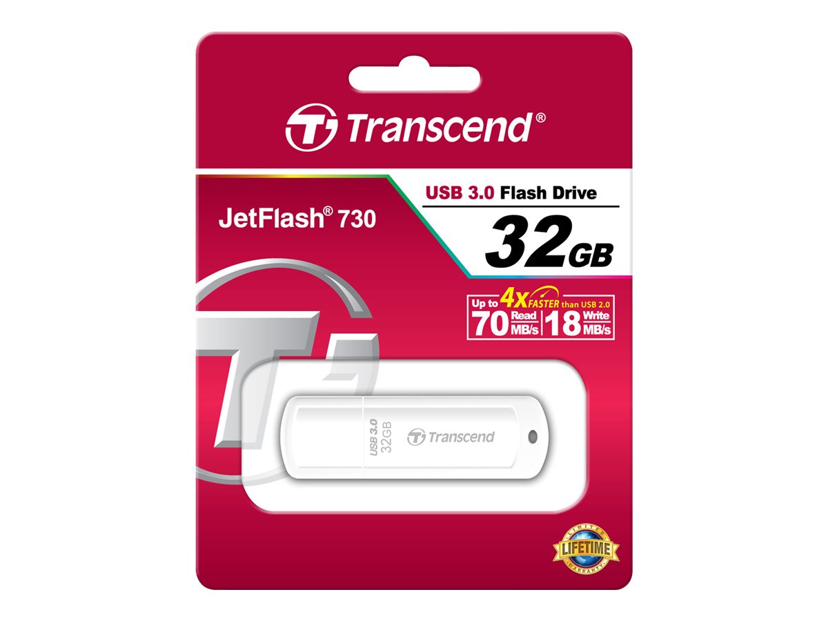 Transcend JetFlash 730 32GB USB 3.0 USB stick Hvid