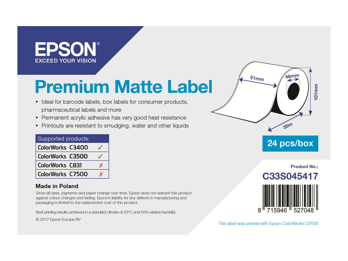 Epson Premium Labels continuous paper (5.1 cm x 35 m) 1 roll(s) C33S045417