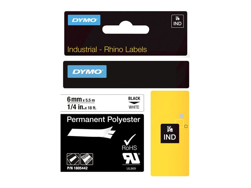 DYMO Rhino Permanent Polyester Tape (0,6 cm x 5,5 m) 1kassette(r) 1805442