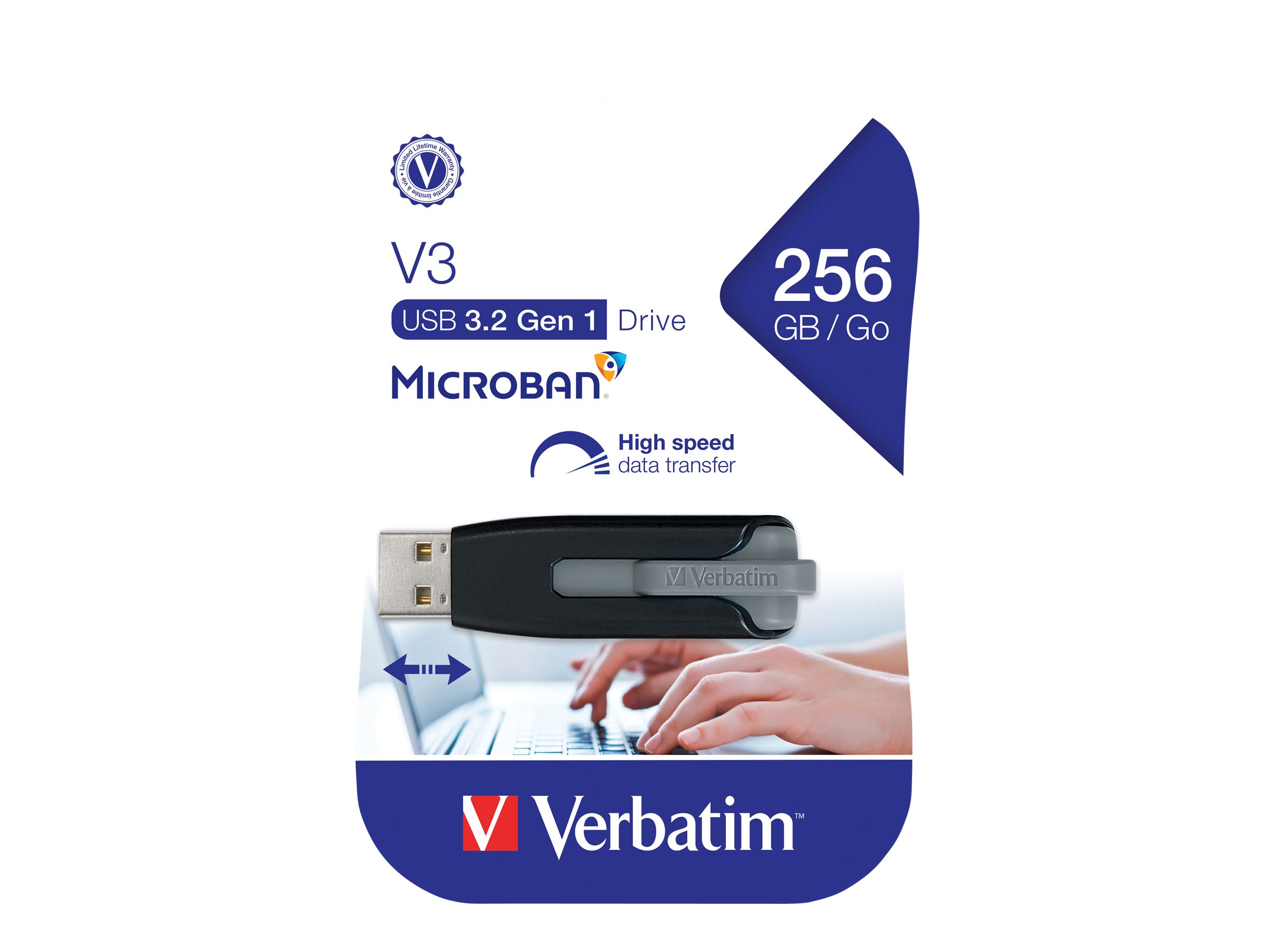 Verbatim Store 'n' Go V3 256GB USB 3.2 Gen 1 USB stick Sort