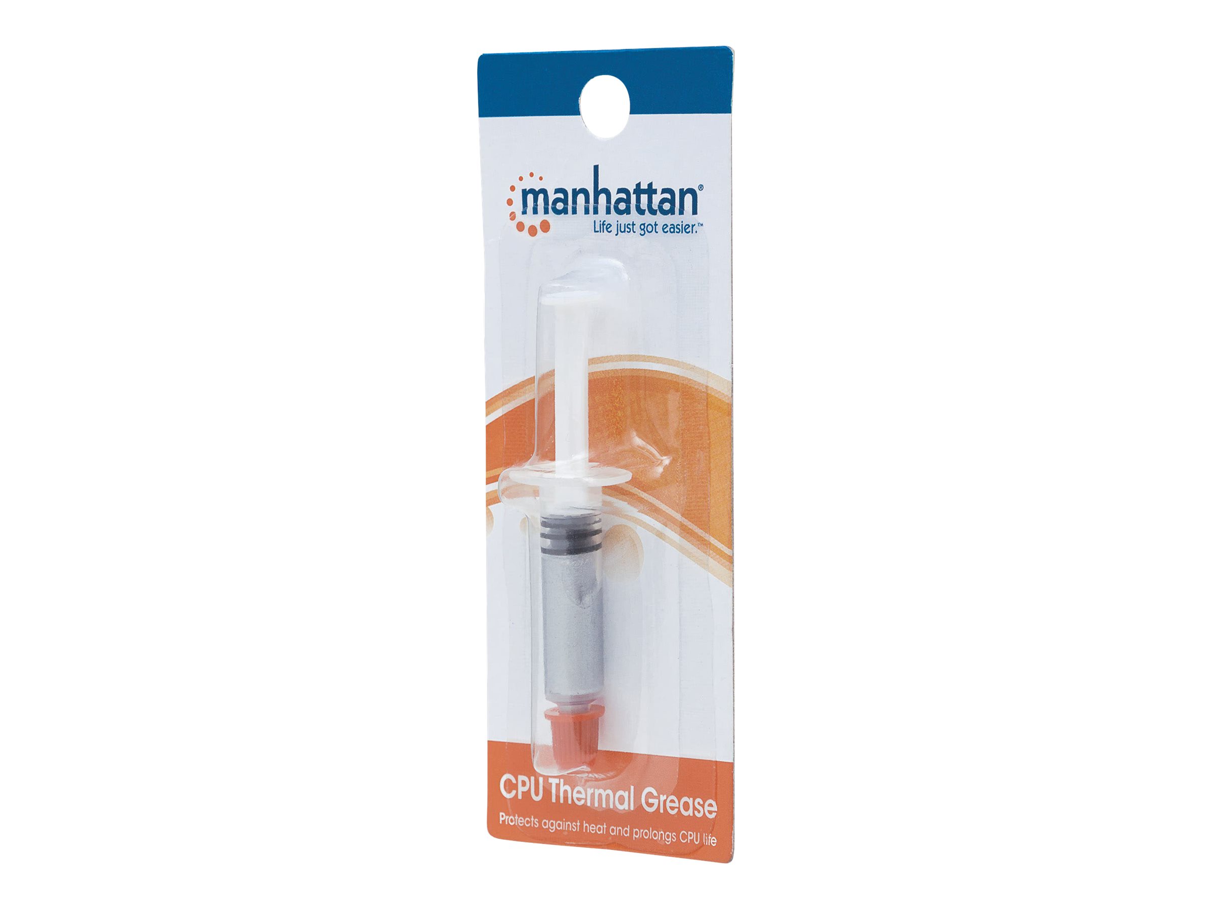 Manhattan CPU Thermal Paste Grease, 1.5g, Heat sink compound, Equivalent to Startech SILVGREASE1, Syringe, Three Year Warranty, Blister Cooling paste 1-pack Silver 1.5 g