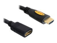 Delock High Speed HDMI with Ethernet HDMI-forlængerkabel med Ethernet 3m Sort