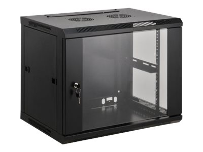 Intellinet Network Cabinet, Wall Mount (Standard), 20U, Usable Depth 500mm/Width 540mm, Black, Assembled, Max 60kg, Metal & Glass Door, Back Panel, Removeable Sides,Suitable also for use on desk or floor,19,Parts for wall install (eg screws/rawl plugs) n
