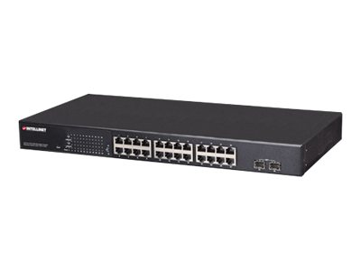 Intellinet 24-Port Web-Managed 2 SFP Ports, 24 x ports, IEEE 802.3at/af Power over ( / ), 2 x SFP, Endspan, 19 Rackmount Switch 24-porte Gigabit PoE+