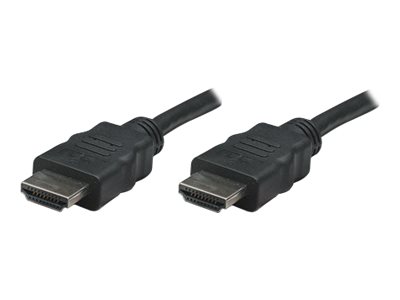 Manhattan HDMI Cable, 1080p@60Hz (High Speed), 7.5m, Male to Male, Black, Fully Shielded, Gold Plated Contacts, Lifetime Warranty, Polybag HDMI-kabel 7.5m Sort