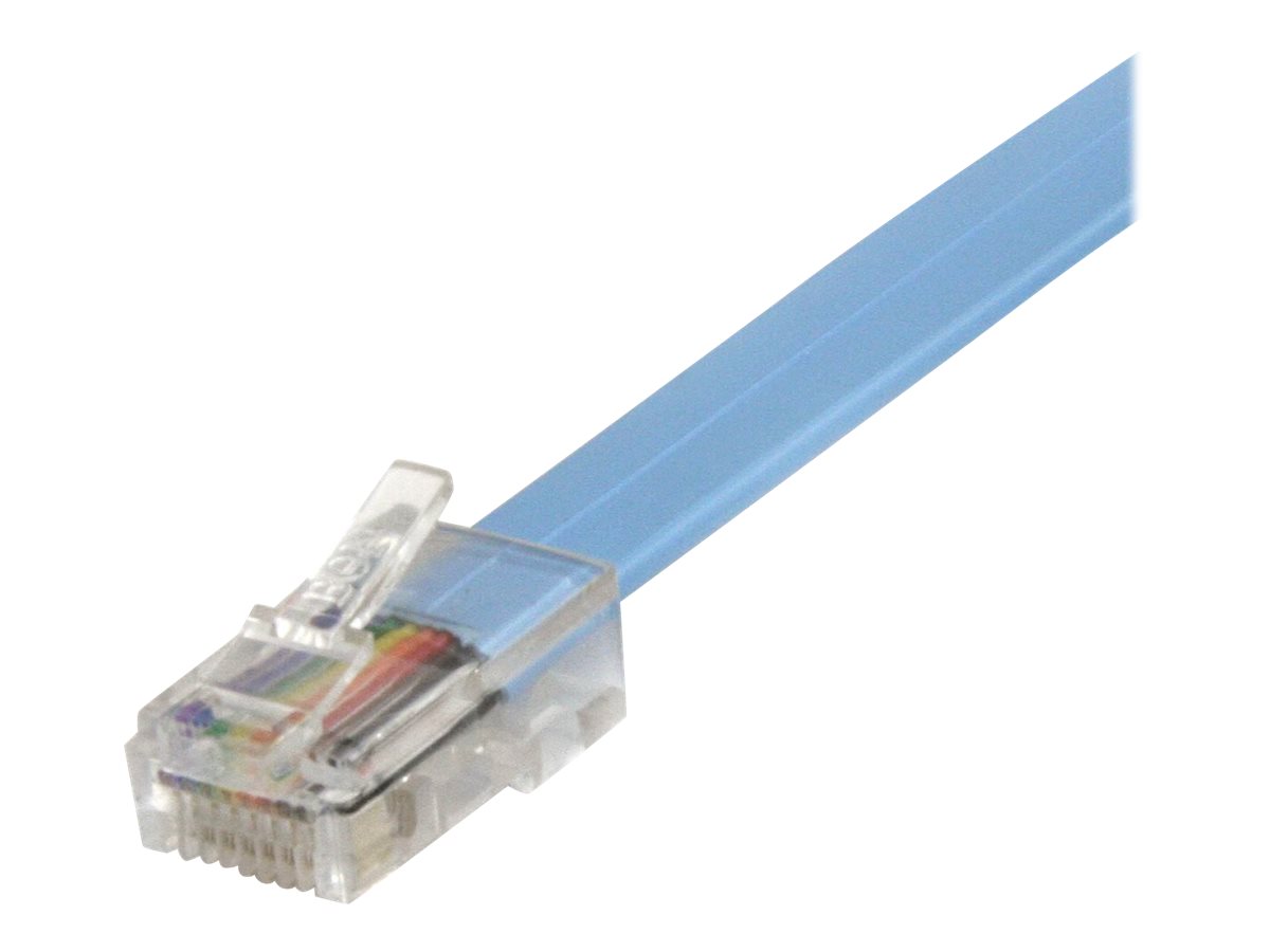 StarTech.com Cisco Console Rollover Cable - RJ45 - Network cable - RJ-45 (M) to RJ-45 (M) - 6 ft - molded, flat - blue - ROLLOVERMM6 1.8m Netværkskabel Blå