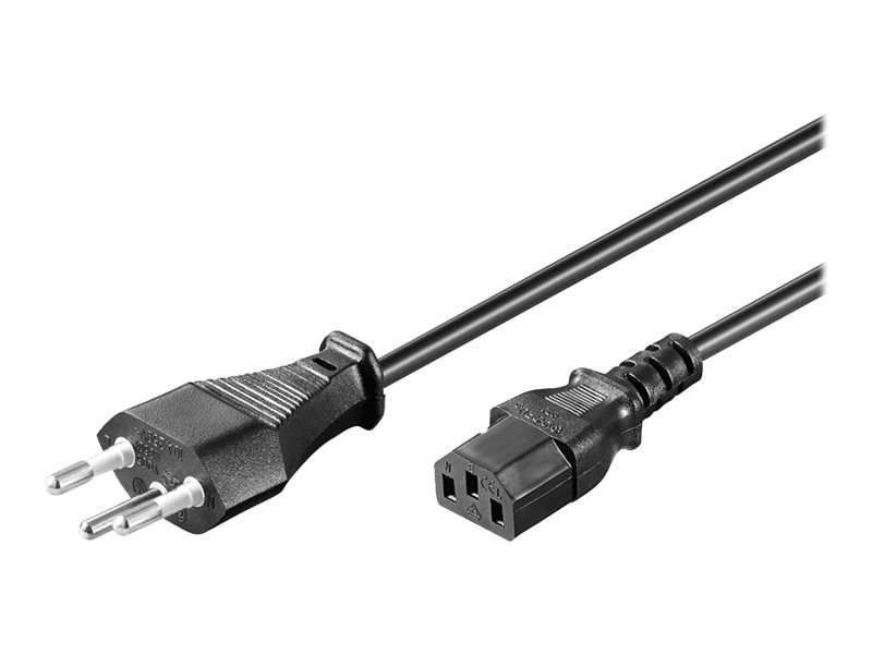 goobay Strøm IEC 60906-1 Stik Strøm IEC 60320 C13 Sort 2m Strømkabel