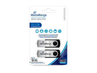MediaRange MR911-2 32GB USB 2.0 USB stick Sort Sølv