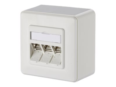Metz Connect C6Amodul 270° - sokkeludgang - 3 netværkssokler - ren hvid, RAL 9010