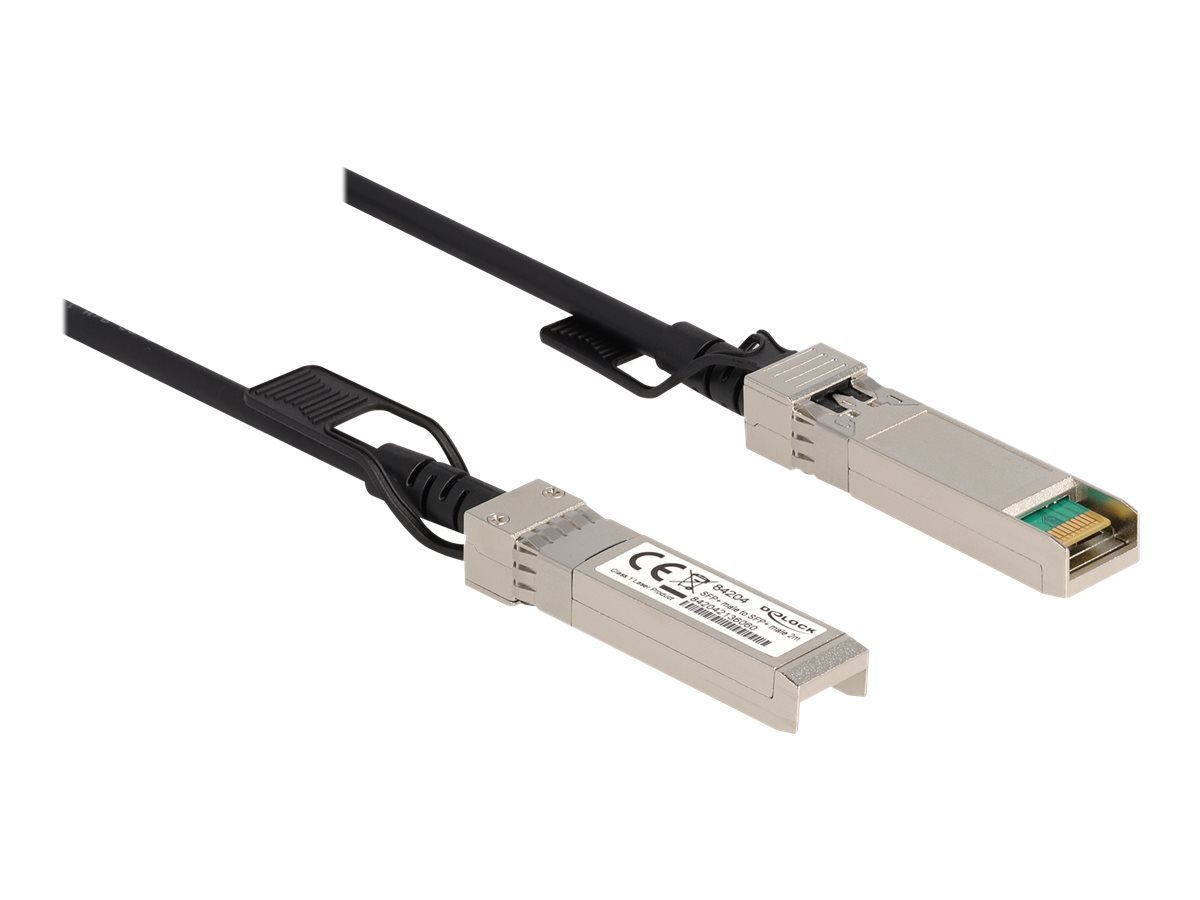 DeLOCK Dobbelt-axial 2m Direkte påsætning-kabel Sort