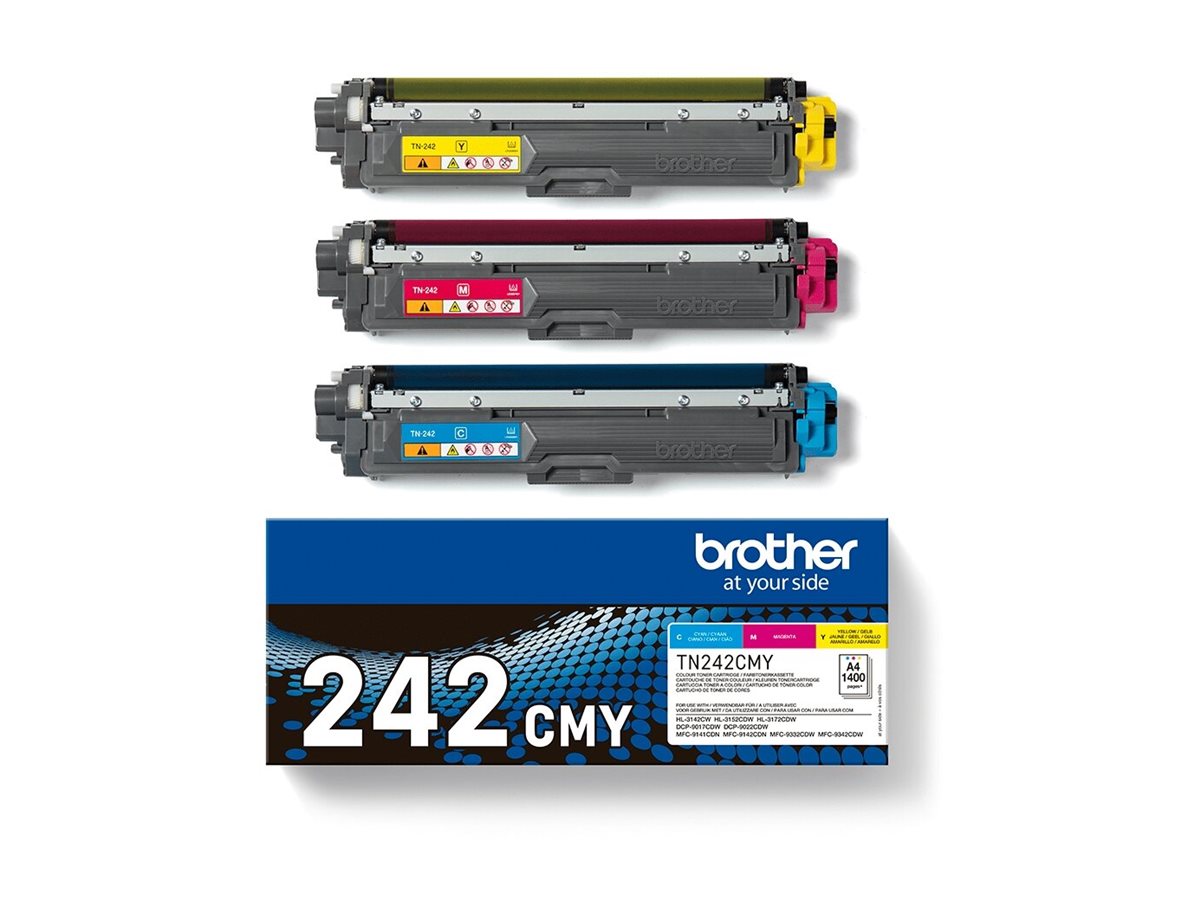 Brother TN 242CMY Value Pack Gul Cyan Magenta 1400 sider Toner