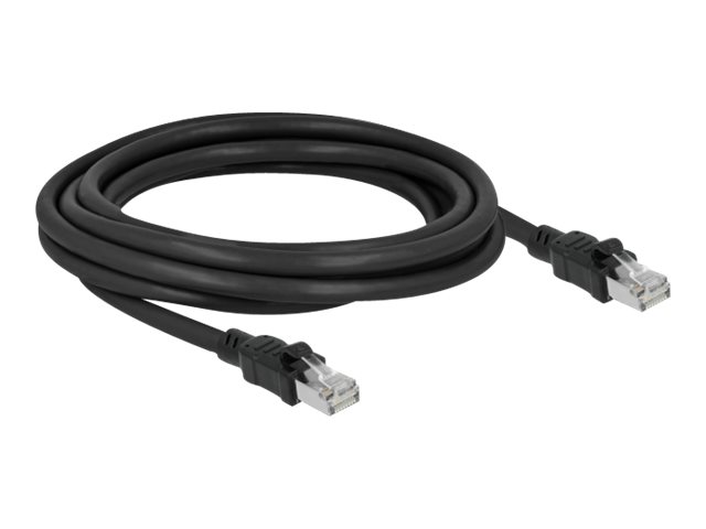 DeLOCK CAT 6a Foldet uskærmet snoet par (F/UTP) 3m Patchkabel Sort