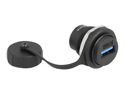 Delock - klik i-modul - USB 3.2 Gen 1 med beskyttende støvhætte - 1 USB-sokkel - sort