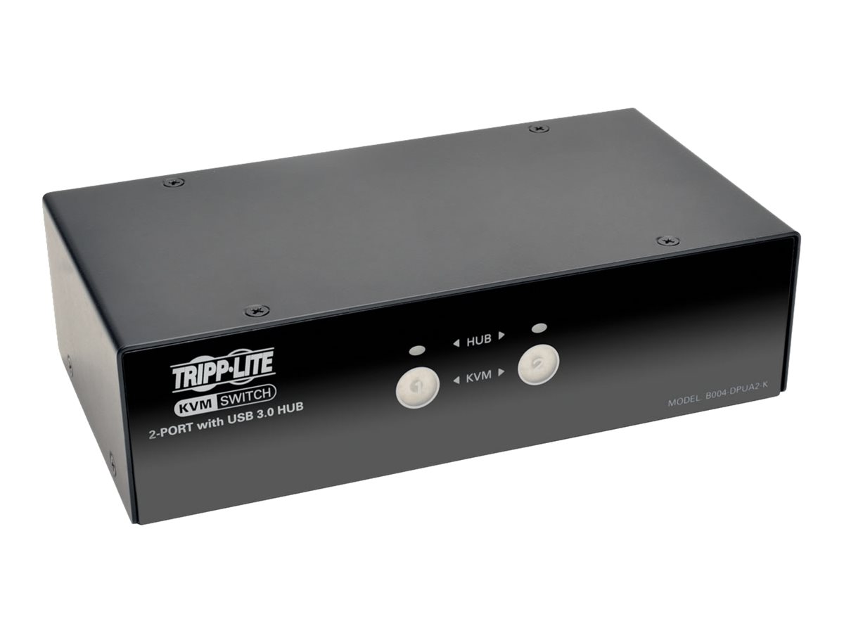 Tripp Lite 2-Port DisplayPort KVM Switch w/Audio, Cables and USB 3.0 SuperSpeed Hub KVM / audio / USB switch Desktop