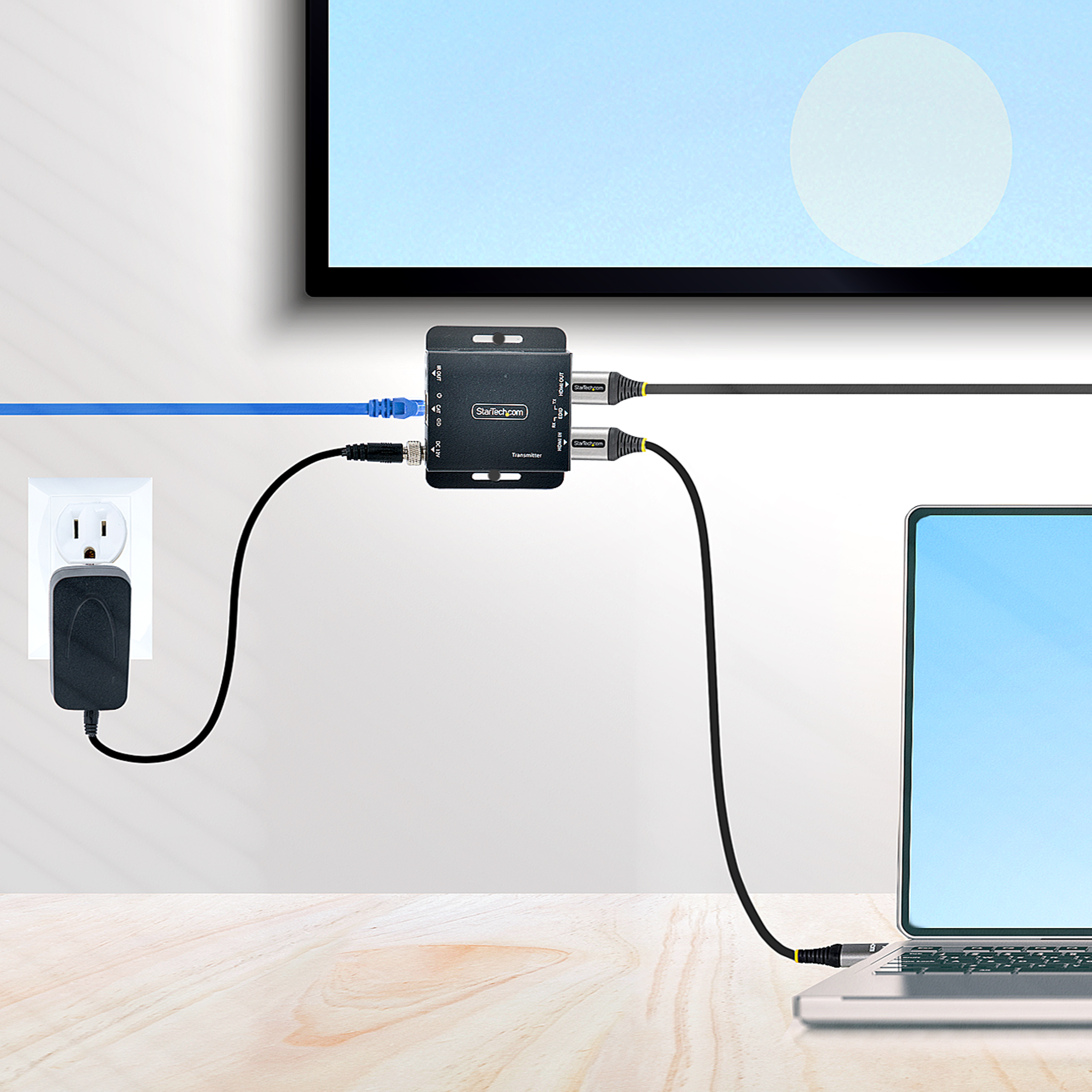 StarTech.com HDMI Extender over CAT6/CAT5, 4K 30Hz/130ft (40m) or 1080p 60Hz/230ft (70m) Video Extender, 4K HDMI over Extender, PoC HDMI Transmitter and Receiver Kit, IR Extension - Local Video Output (EXTEND-HDMI-4K40C6P1) Video/audio ekspander
