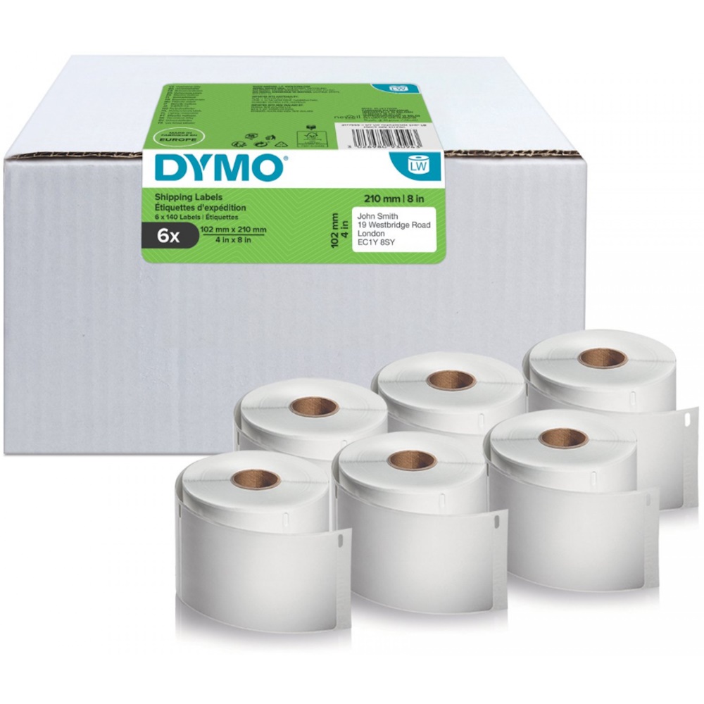DYMO LabelWriter shippingetiketter 102 x 210 mm 6 ruller
