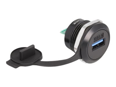 Delock - klik i-modul - USB 3.2 Gen 1 med beskyttende støvhætte - 1 USB-sokkel - sort