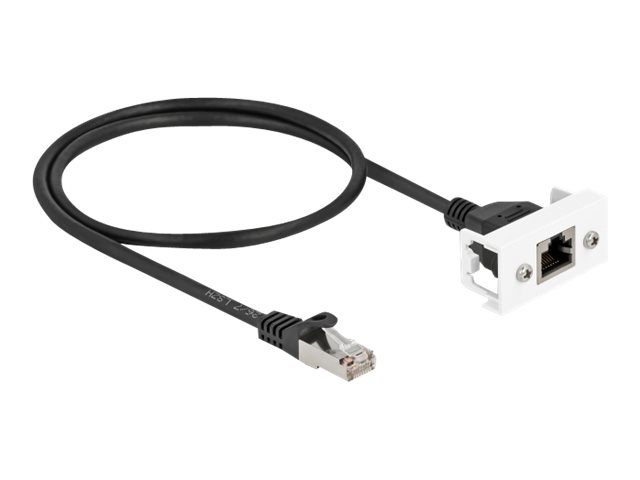 DeLOCK CAT 6a S/FTP 50cm Forlængerkabel til netværk Sort/hvid