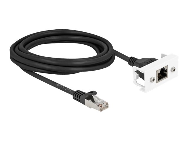 DeLOCK CAT 6a S/FTP 3m Forlængerkabel til netværk Sort/hvid