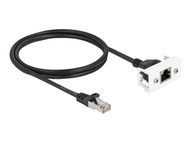 DeLOCK CAT 6a S/FTP 1m Forlængerkabel til netværk Sort/hvid