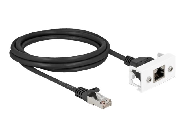 DeLOCK CAT 6a S/FTP 2m Forlængerkabel til netværk Sort/hvid