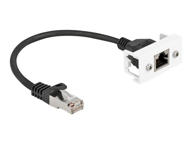 DeLOCK CAT 6a S/FTP 25cm Forlængerkabel til netværk Sort/hvid