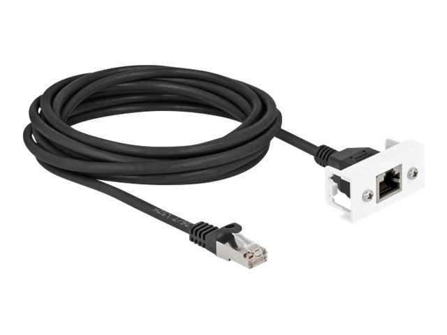 DeLOCK CAT 6a S/FTP 5m Forlængerkabel til netværk Sort/hvid