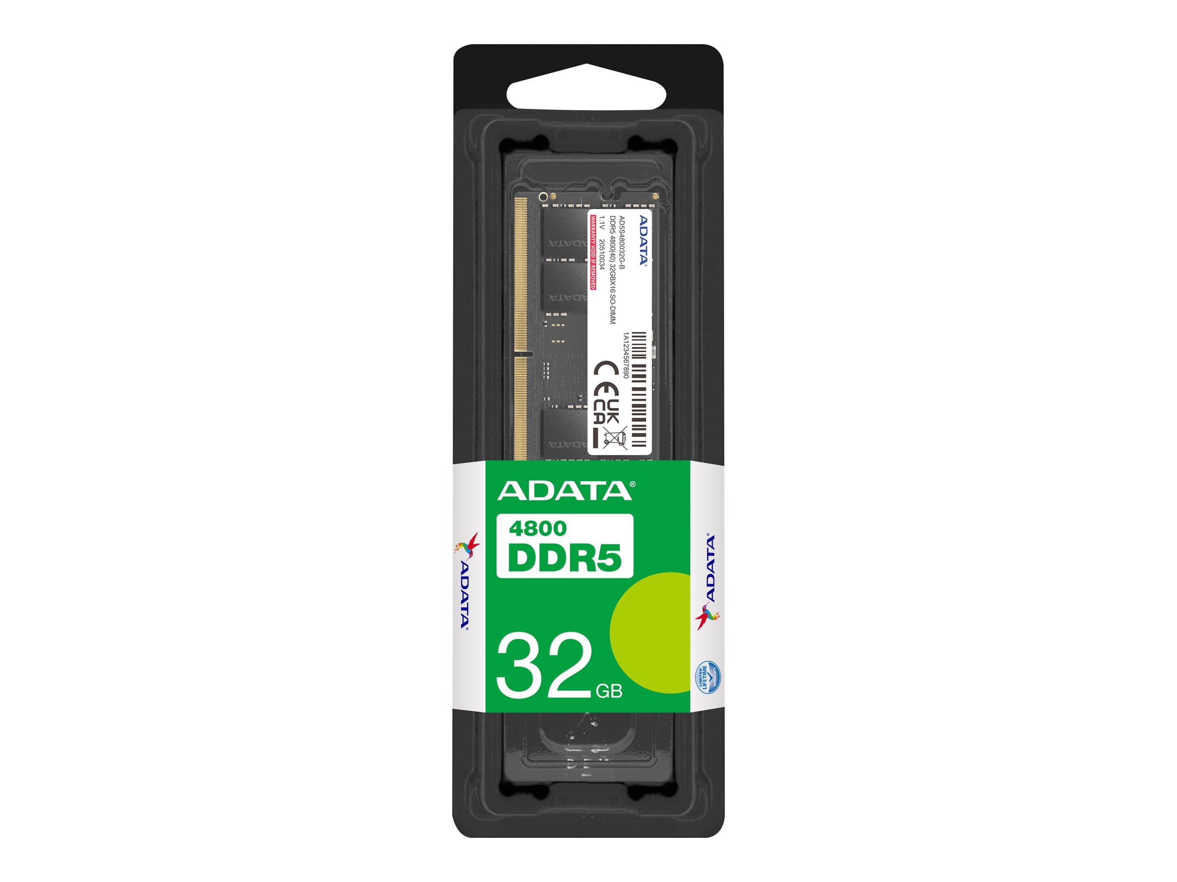 ADATA DDR5 32GB 4800MHz CL40 On-die ECC SO-DIMM 262-PIN