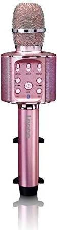 [AI generated title] Lenco Bmc-090Pk Bluetooth Mikrofon med Højttaler Roseguld