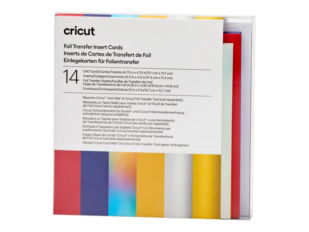 Cricut Celebration Sampler Folietransfersæt Hvid Blå Sølv Rød Majs Guld Holografisk sølv