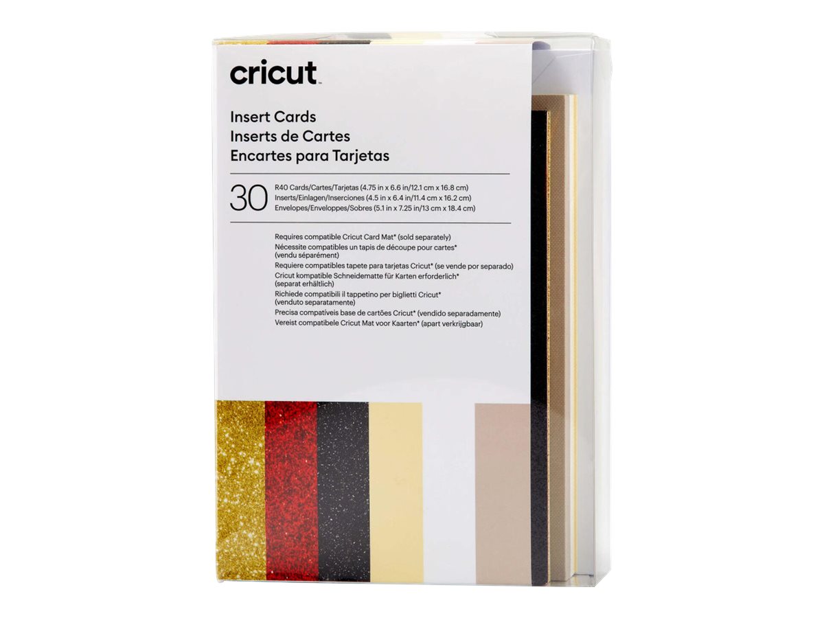 Cricut Glitz and Glam Sampler Indstikskortsæt Sort Hvid Rød Fløde Guld Taupe
