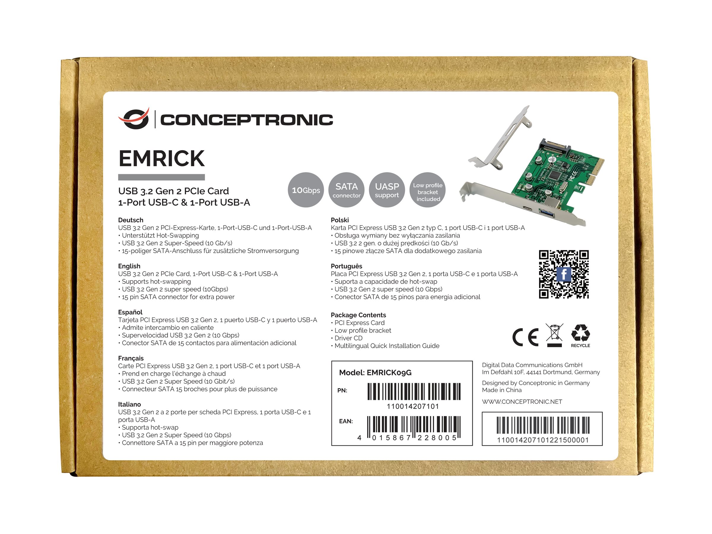 Conceptronic EMRICK09G USB-adapter PCI Express 3.0 x4 10Gbps