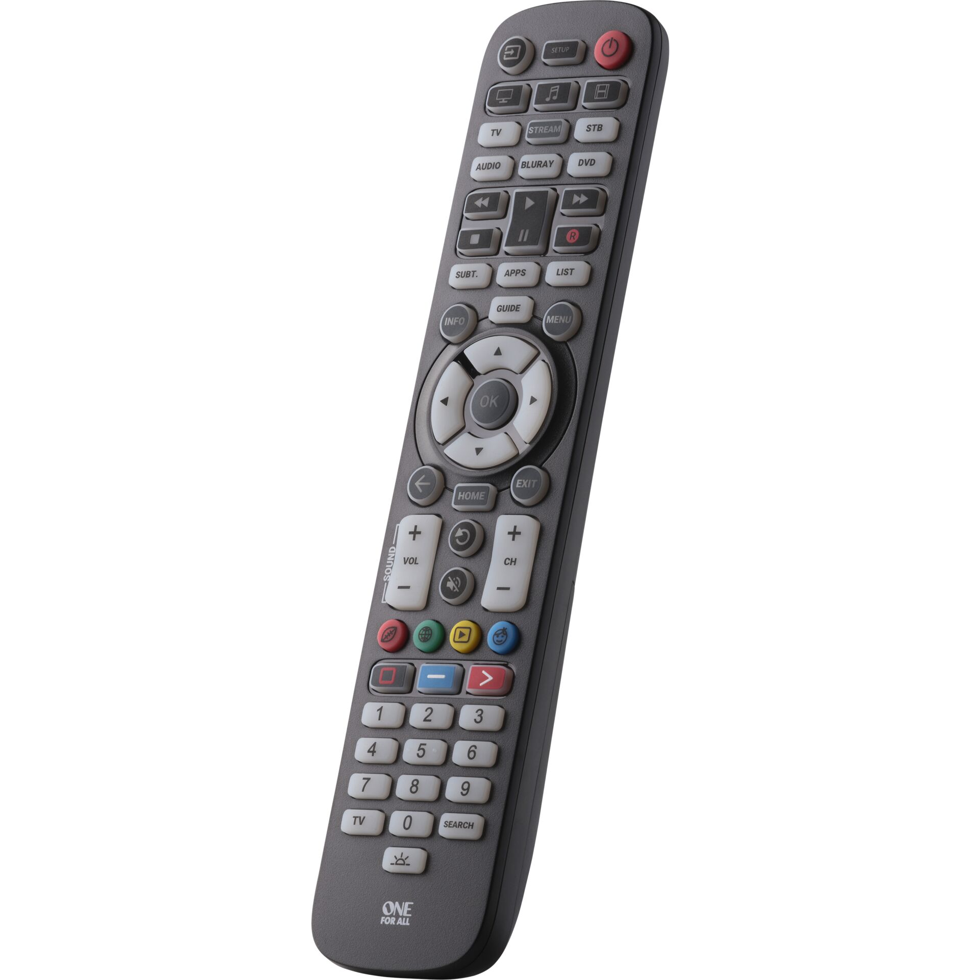 One For All Essential 6 fjernbetjening IR trådløs DVD/Blu-ray, IPTV, Soundbar højttaler, TV Tryk på knapper