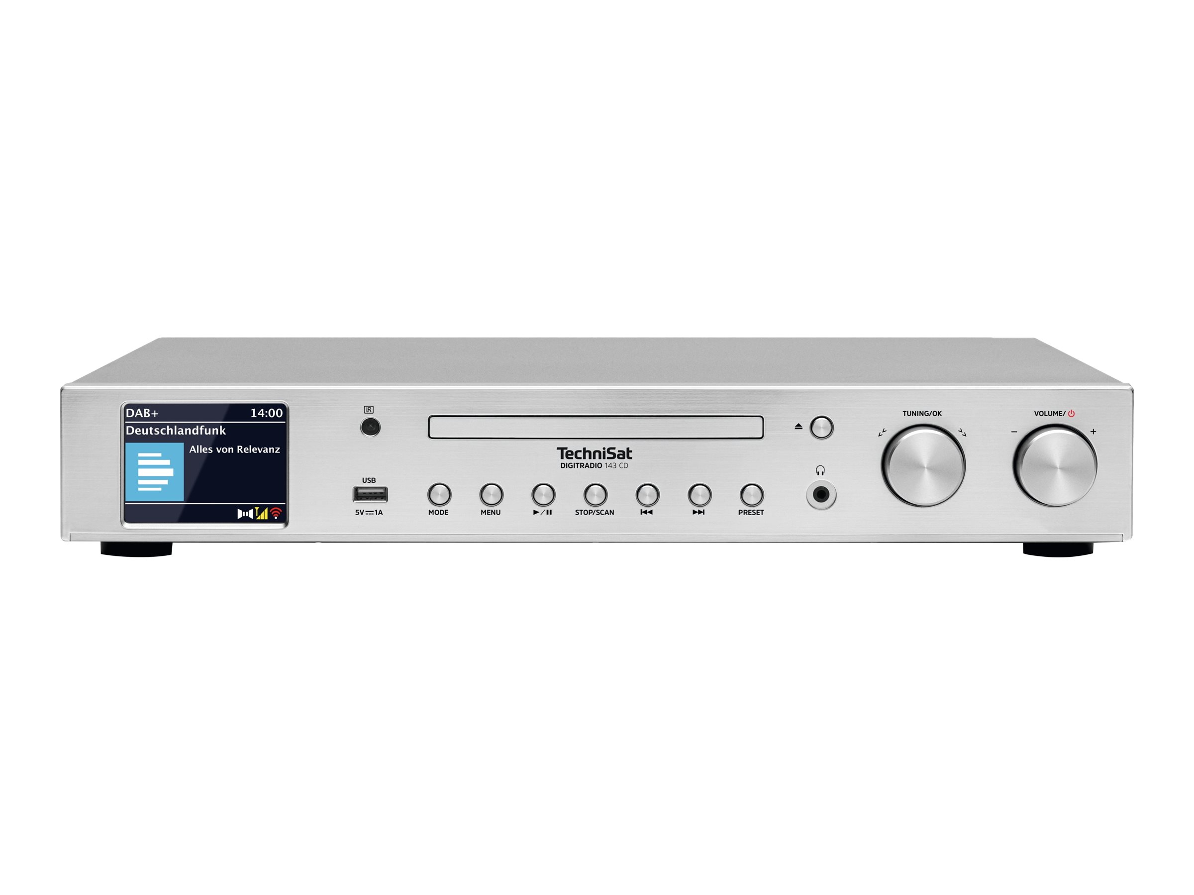 TechniSat DigitRadio 143 CD DAB+ radio Cd / MP3-afspiller Radio Internet radio Netværksmedie-streaming Bluetooth-audiomodtager