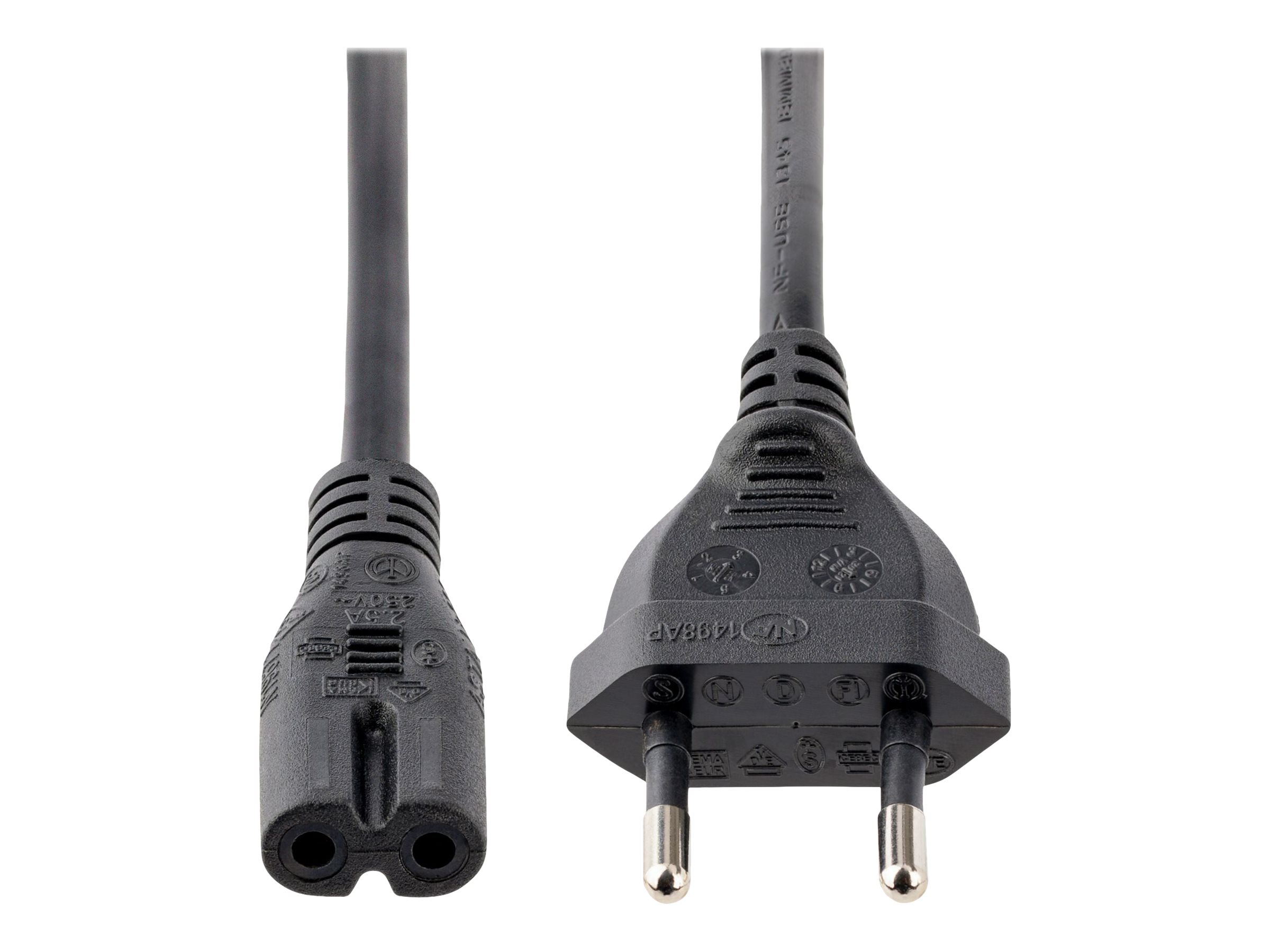 StarTech.com 3m (10ft) Laptop Power Cord, EU Plug to C7, 2.5A 250V, 18AWG, Notebook / Laptop Replacement AC Power Cord, Printer/Power Brick Cord, Europlug to IEC 60320 C7 - Laptop Charger Cable, Black (752E-3M-POWER-LEAD) Strømkabel 3m Sort