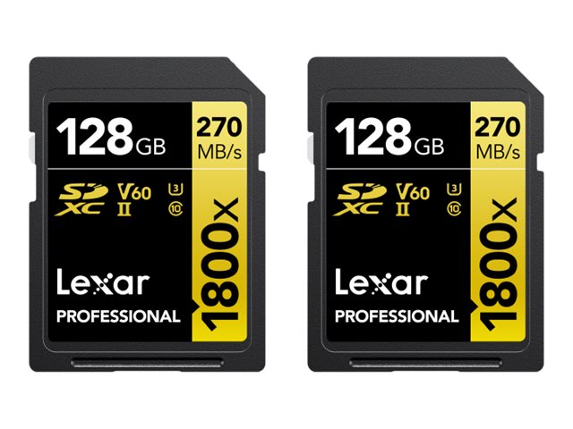 Lexar Professional GOLD Series SDXC UHS-II Memory Card 128GB 270MB/s