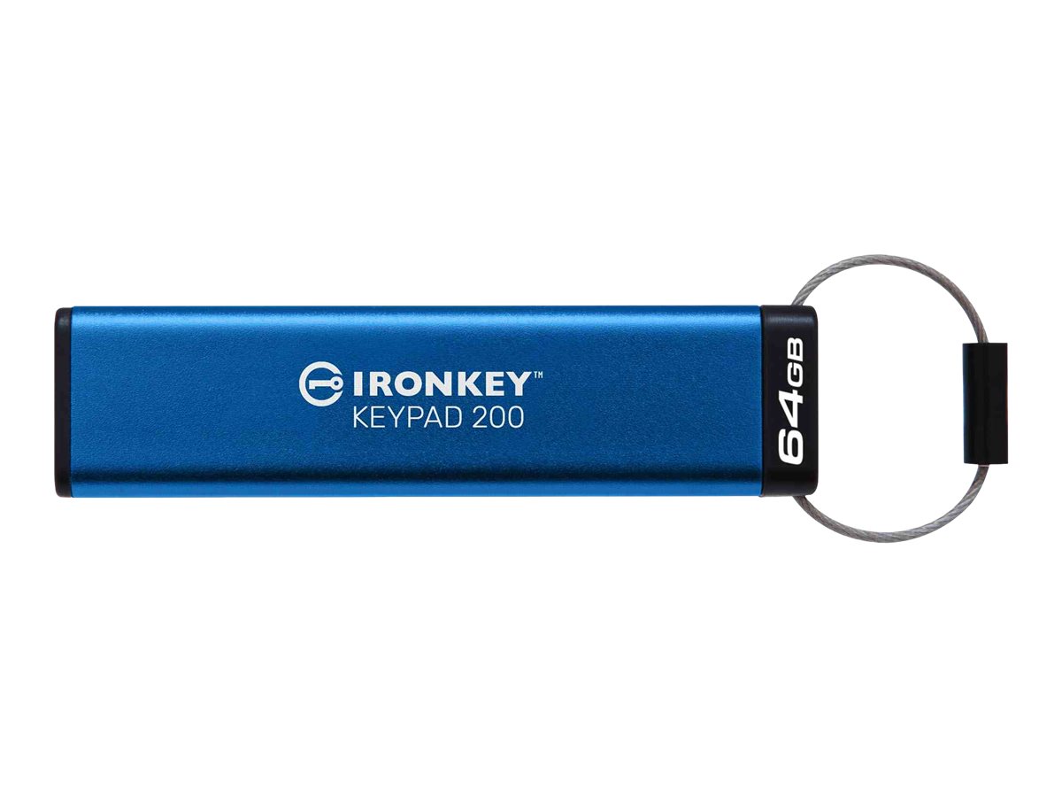Kingston IronKey Keypad 200 64GB USB 3.2 Gen 1 USB stick Blå