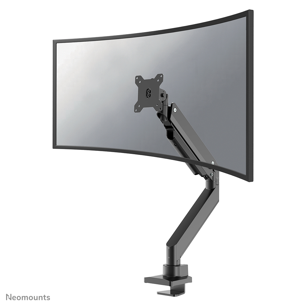Single Monitor Arm - 10-49inch - 1-18 kg (curved 14 kg) - Gas Spring - 180 Degrees -Stop Mechanism - Topfix - Black